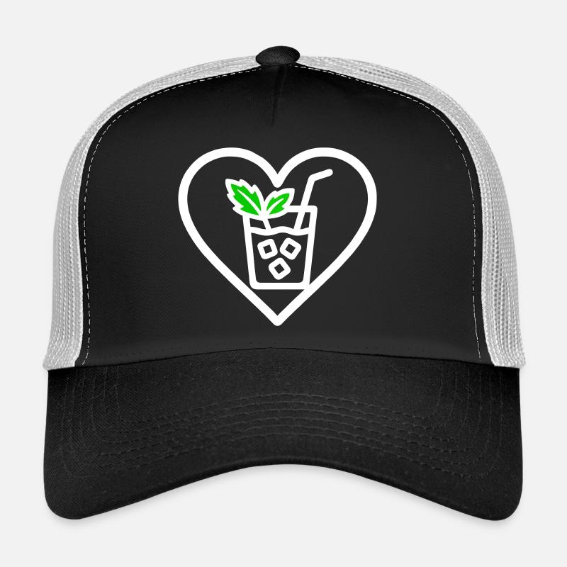 Mojito Heart Cocktail Mint Summer Drink Trucker Cap