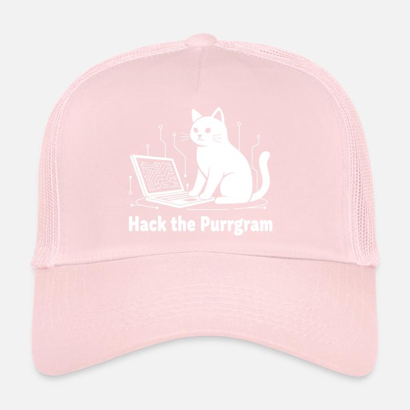 Hack Purrrgram : Humour Cat Tech Casquette trucker 