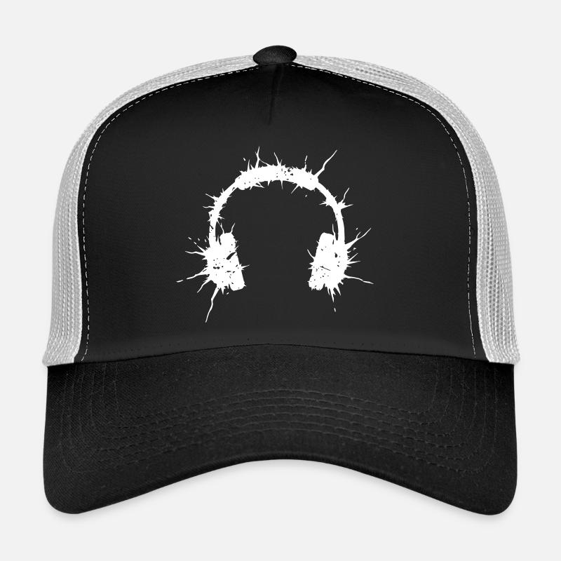 Kopfhörer Grunge Explosion Kunst Vektor Trucker Cap