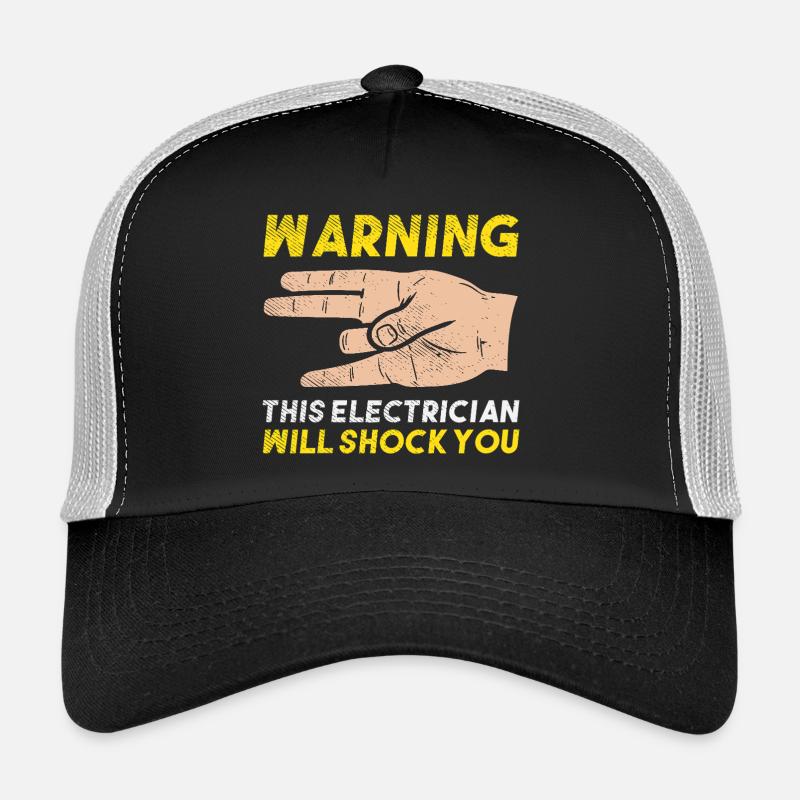 Warning This Electrician Will Shock You Gift Art Trucker Cap