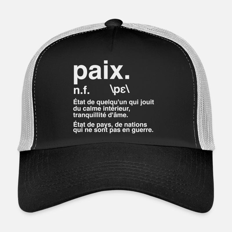 Paix Définition Style Dictionnaire Casquette trucker 