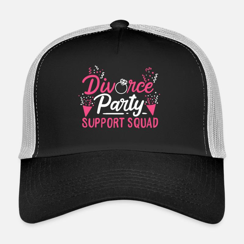 Divorce Party Support Squad Funny Pink Tee Design Trucker Cap