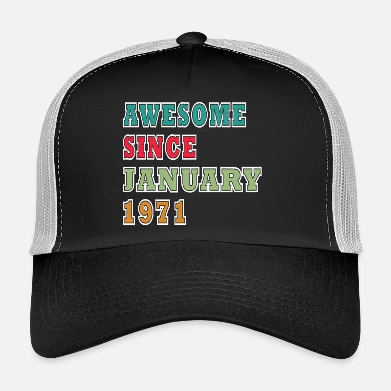 55e anniversaire Original janvier Né en 1971 Casquette trucker 
