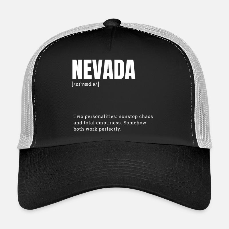 Dualité du Nevada : Typographie audacieuse Imprimé Casquette trucker 