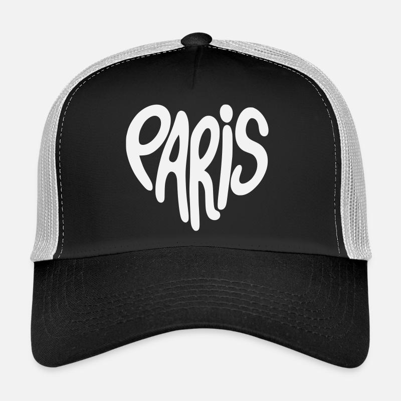 Logo de graffiti de Paris en forme de cœur Casquette trucker 