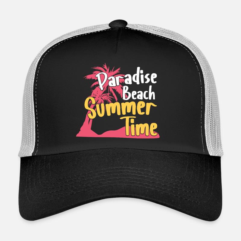 Design rétro d’été à Paradise Beach Casquette trucker 