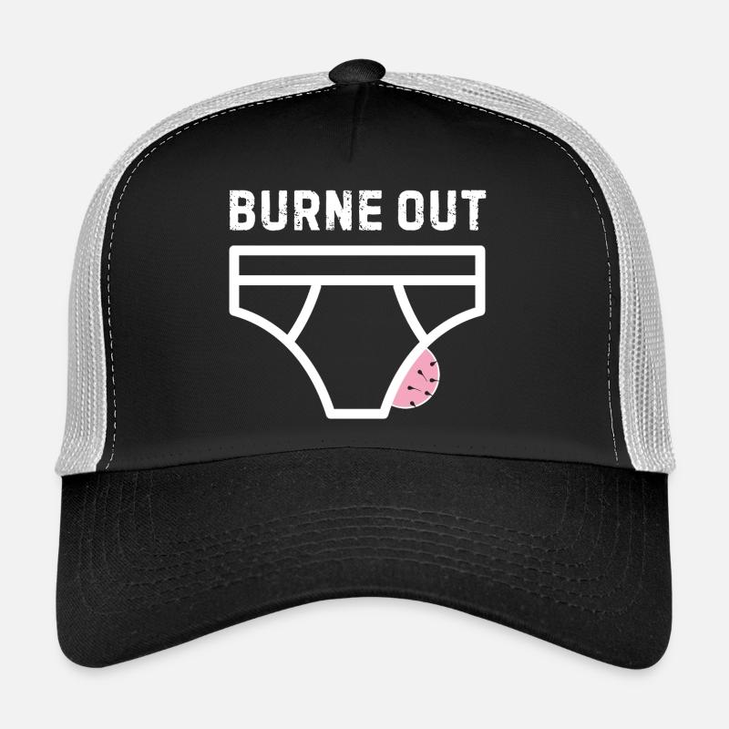 Burne out – humor, office, stress Trucker Cap