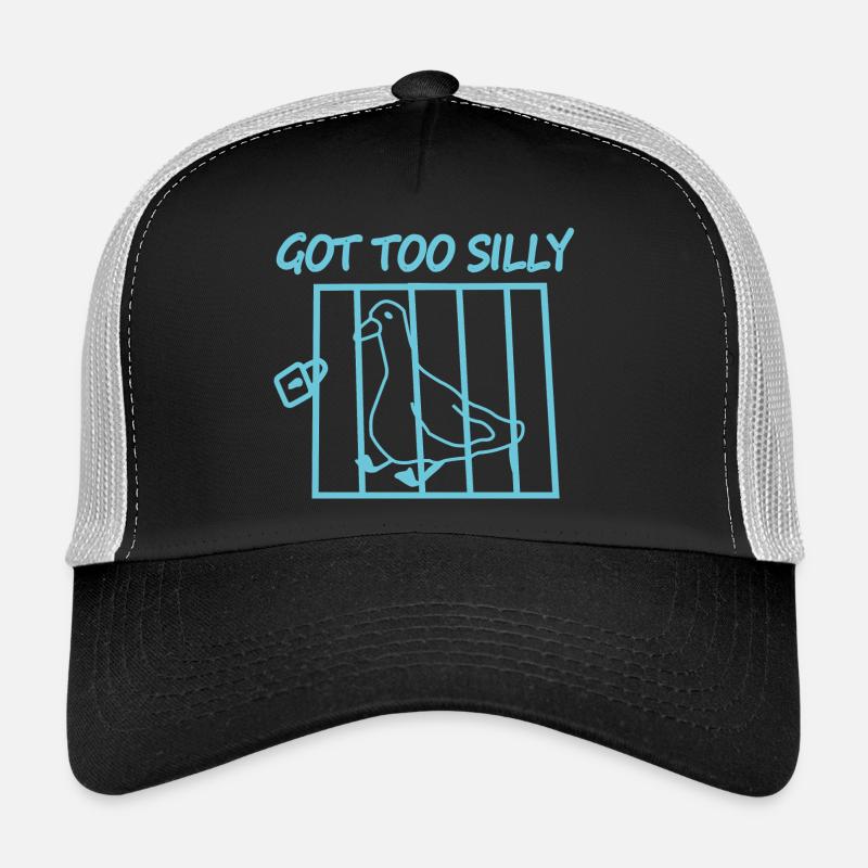 Oiseau en cage avec le texte Devenu trop bête Casquette trucker 