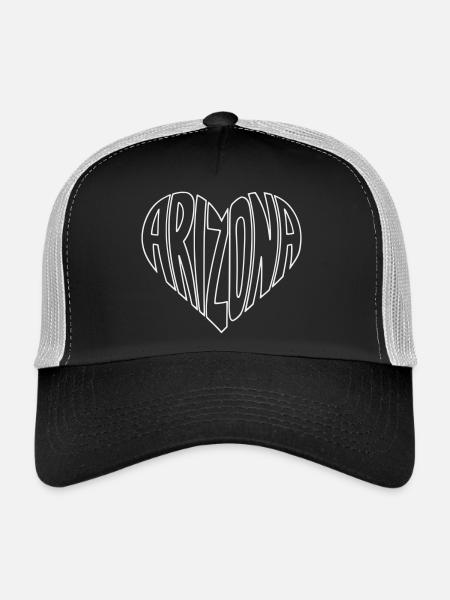 Faute de frappe de l’Arizona Heart - Casquette trucker  - noir/gris pierre - Devant