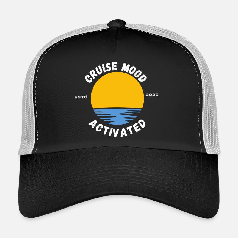 Sunset Cruise Mood Emblem Trucker Cap