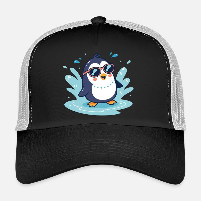Pinguin-Sonnenspritzer in Gläsern Trucker Cap
