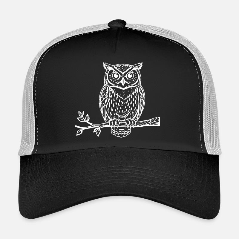 White Owl Bird Gift Nature Lover Hiker Trucker Cap