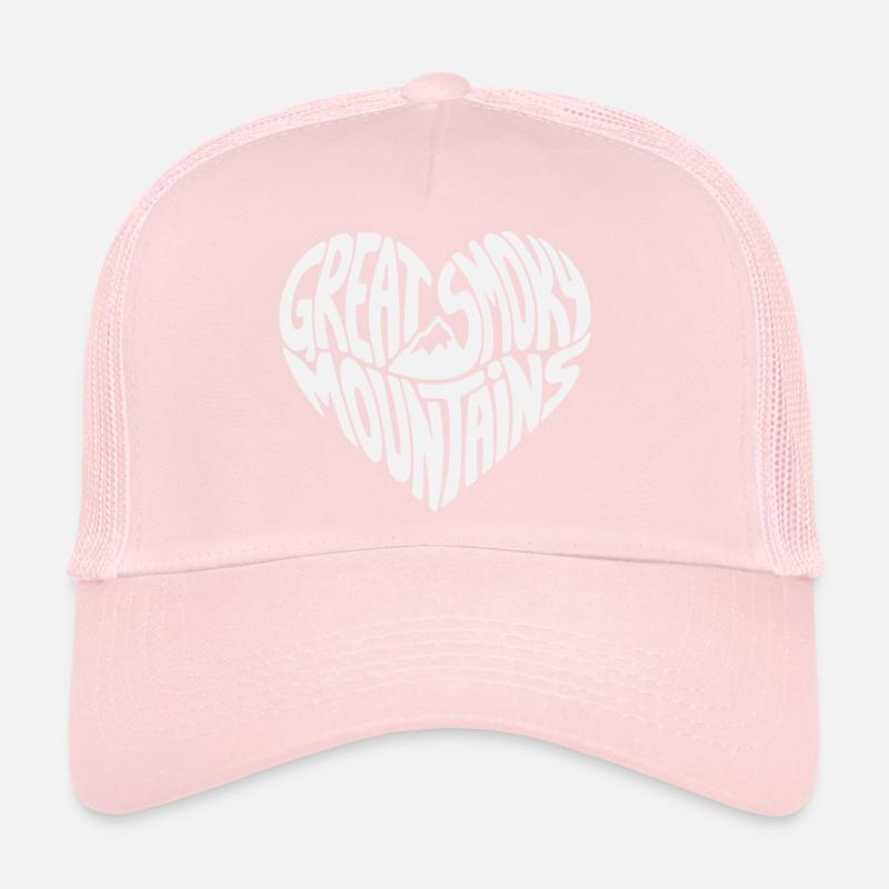 Great Smoky Mountains Heart Design Trucker Cap