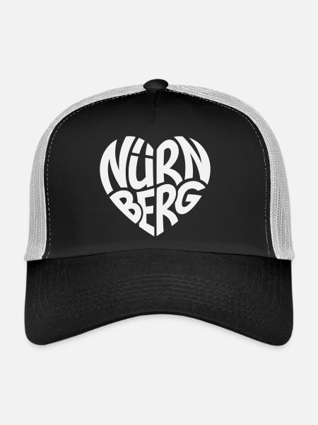 Lettrage en cœur de Nuremberg - Casquette trucker  - noir/gris pierre - Devant