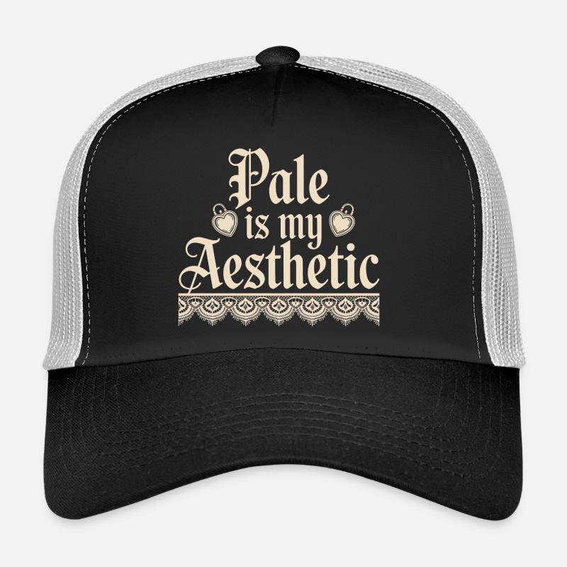Pale Aesthetic Lace Typography Trucker Cap