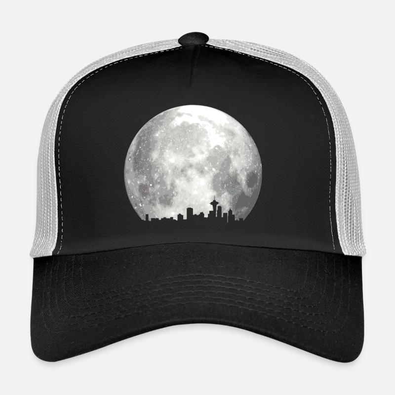full moon skyline - Trucker Cap - black/stone grey
