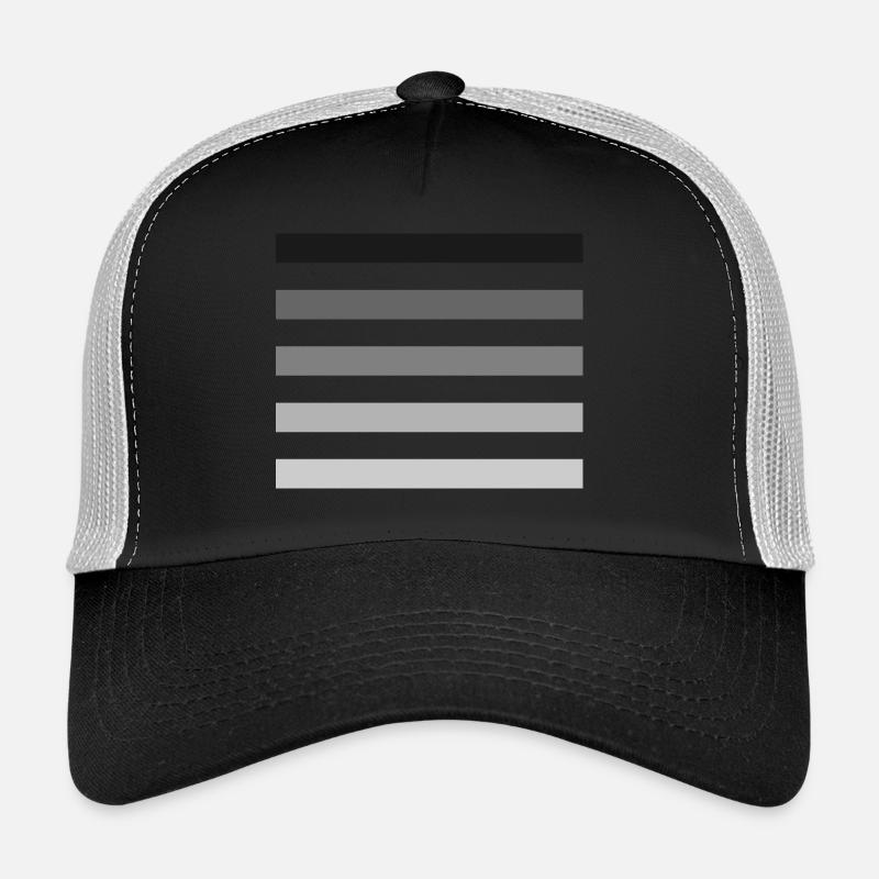 Streifen in Grautönen - Trucker Cap - Schwarz/Steingrau