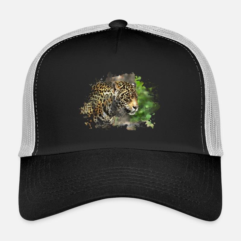 Léopard - Casquette trucker  - noir/gris pierre