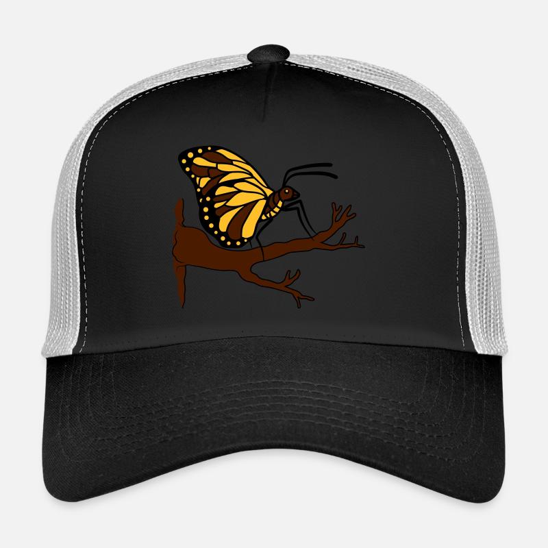 papillon sur branche arbre forêt insecte aile Casquette trucker 