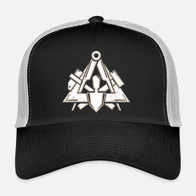 Symbole de la guilde des maçons dans un look grunge 3d cool Casquette trucker 