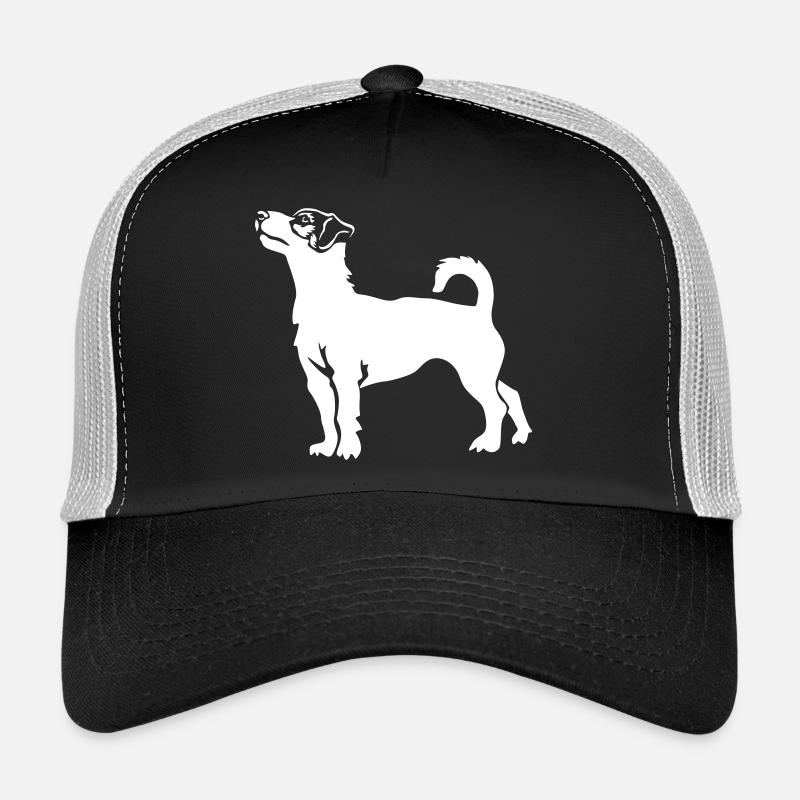 Jack Russell Terrier "Black Edition" - Trucker Cap - Schwarz/Steingrau