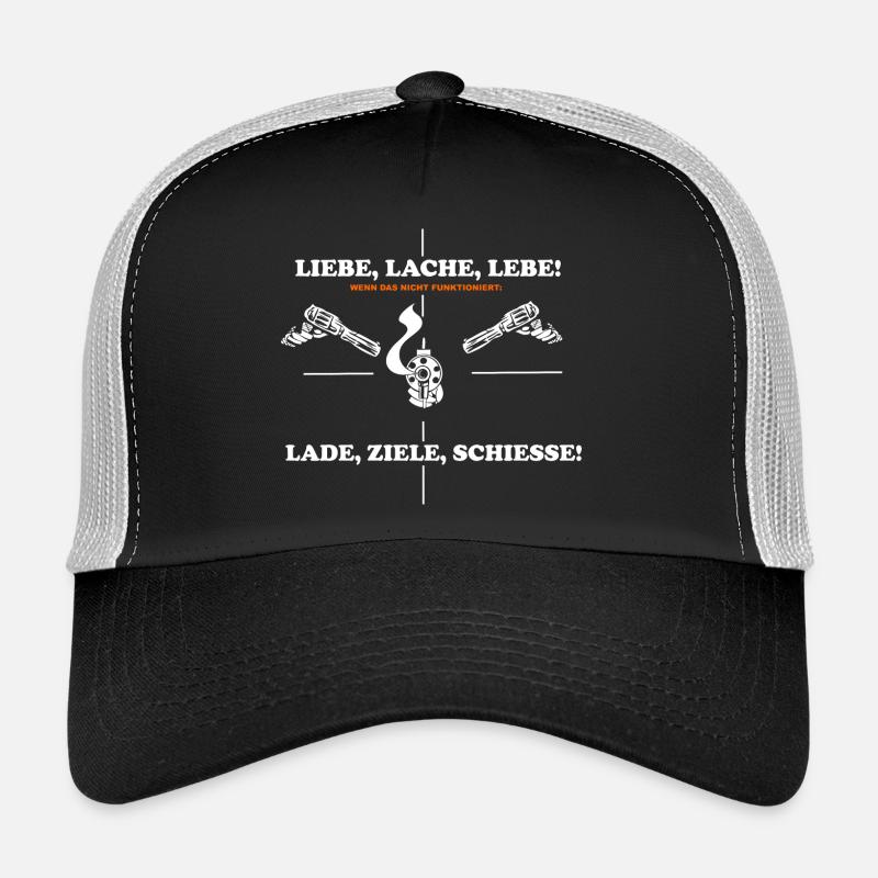 Witziges Motto mit Pfeifen und Waffe Trucker Cap