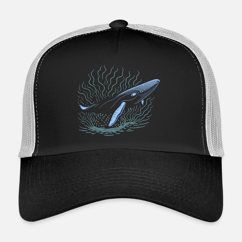 Großer Wal - Trucker Cap - Schwarz/Steingrau
