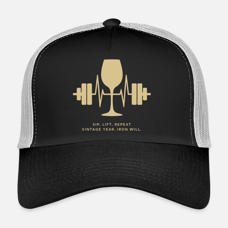 Plaisir et force : vin et poids Casquette trucker 