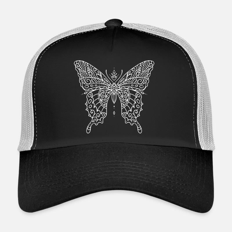 Conception de papillon - Casquette trucker  - noir/gris pierre