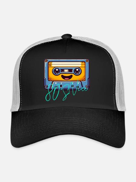 80er Jahre - Trucker Cap - Schwarz/Steingrau