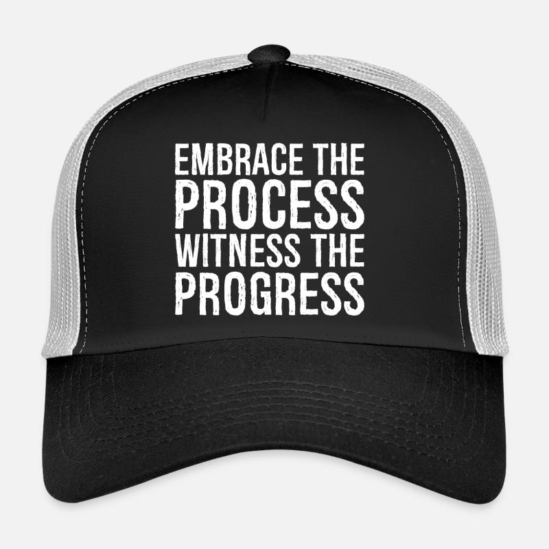 Embrassez le processus, observez les progrès - Casquette trucker  - noir/gris pierre