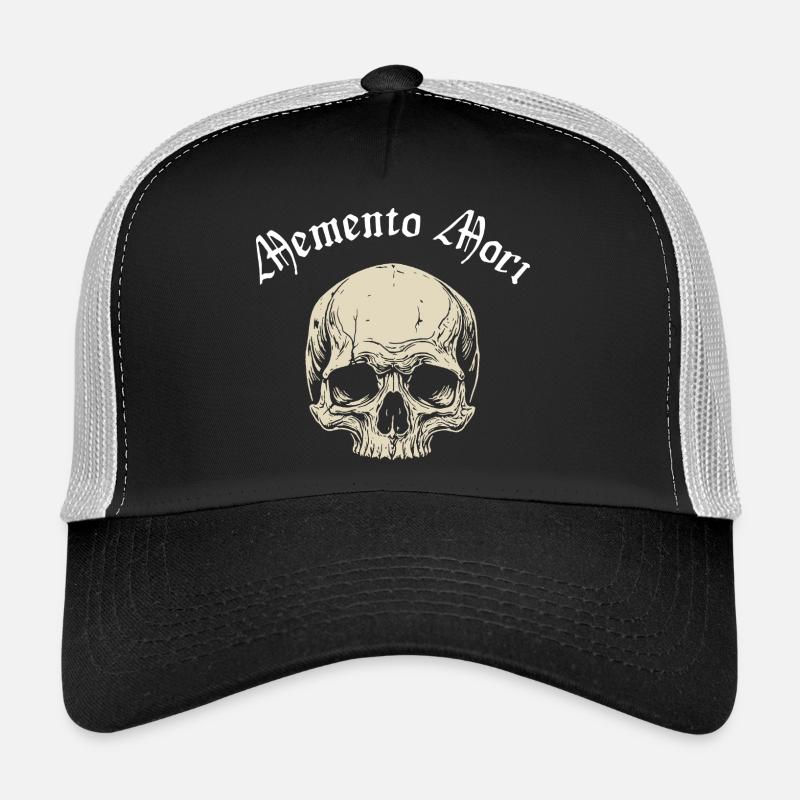 Skull Gothic Schrift Memento Mori Trucker Cap