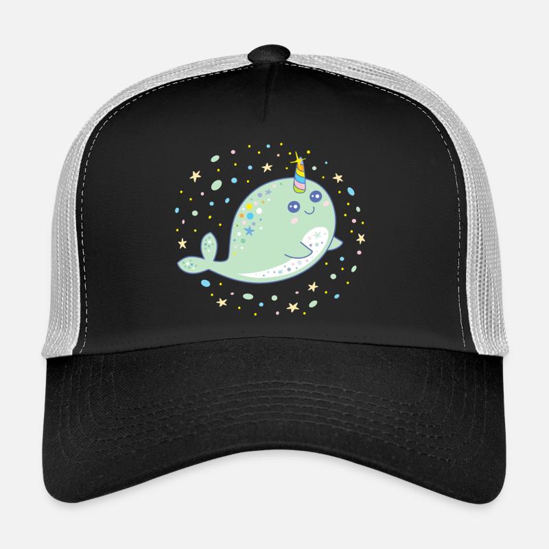 Couleurs pastel mignonnes de narval licorne Kawaii Casquette trucker 