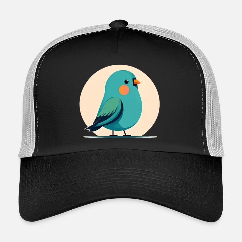 Kleiner grün-blauer Vogel - Trucker Cap - Schwarz/Steingrau