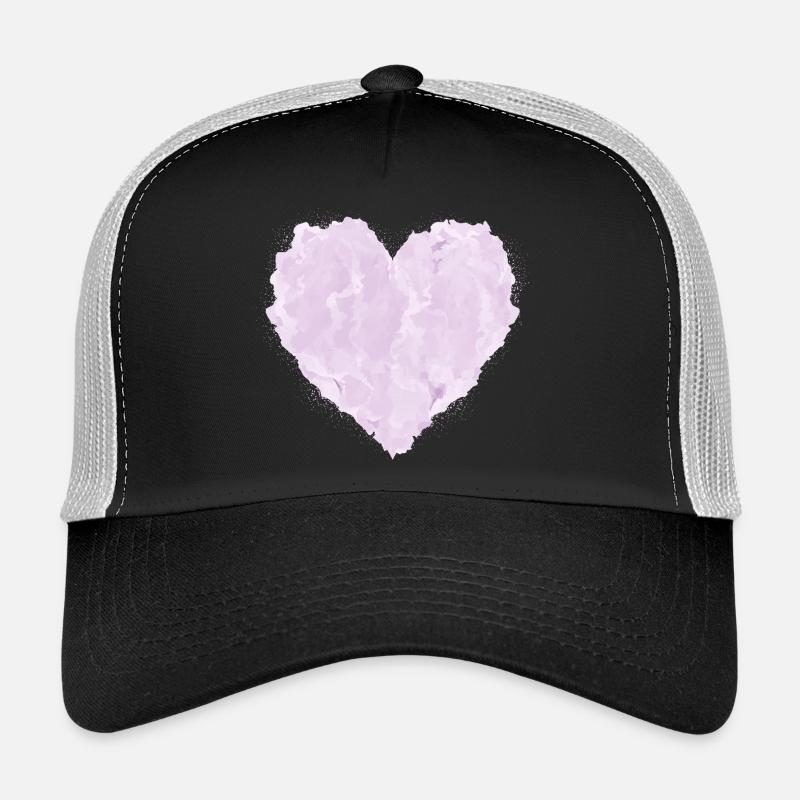 Coeur rose à l’aspect nuage – design doux Casquette trucker 