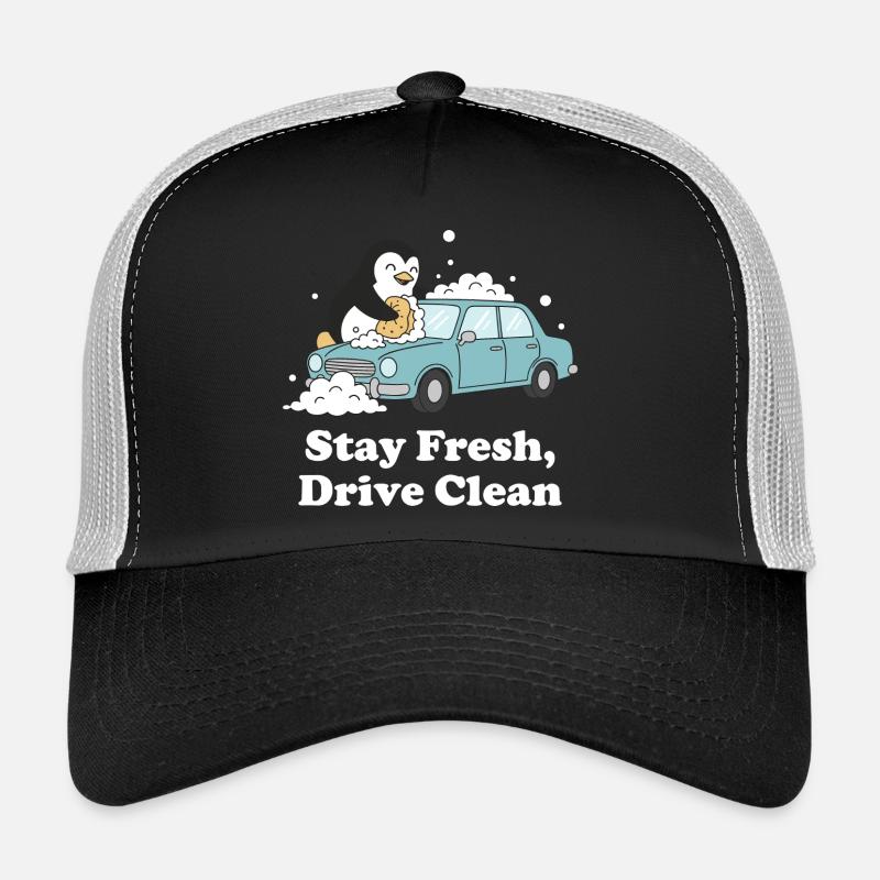 Stay Fresh Drive Clean Pinguin Trucker Cap