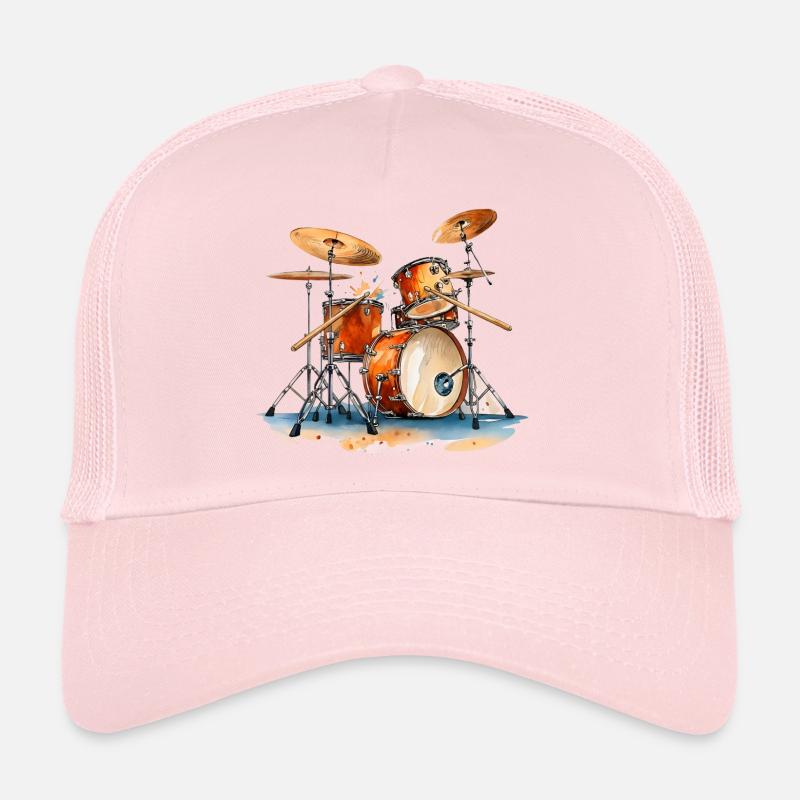 Batterie en aquarelle Instruments de musique Casquette trucker 