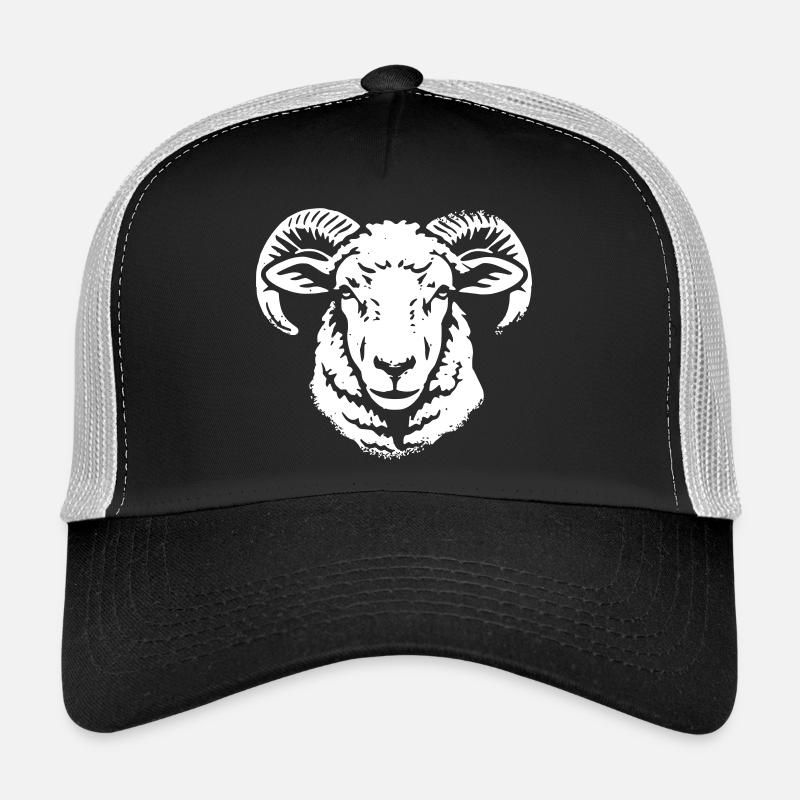 Ram Head Ram Ram Horn Vector Trucker Cap