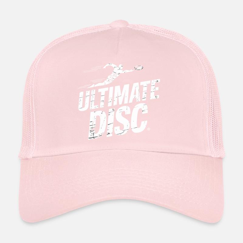 Ultimate Disc Layout Offense Player Jump Catch Trucker Cap