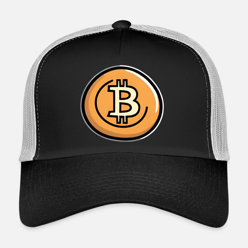 Bitcoin Coin Art Emblem - Trucker Cap - black/stone grey