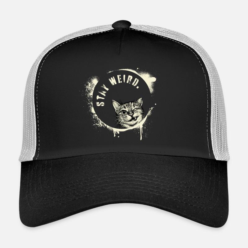 Stay Weird – Effet vintage de chat graffiti Casquette trucker 