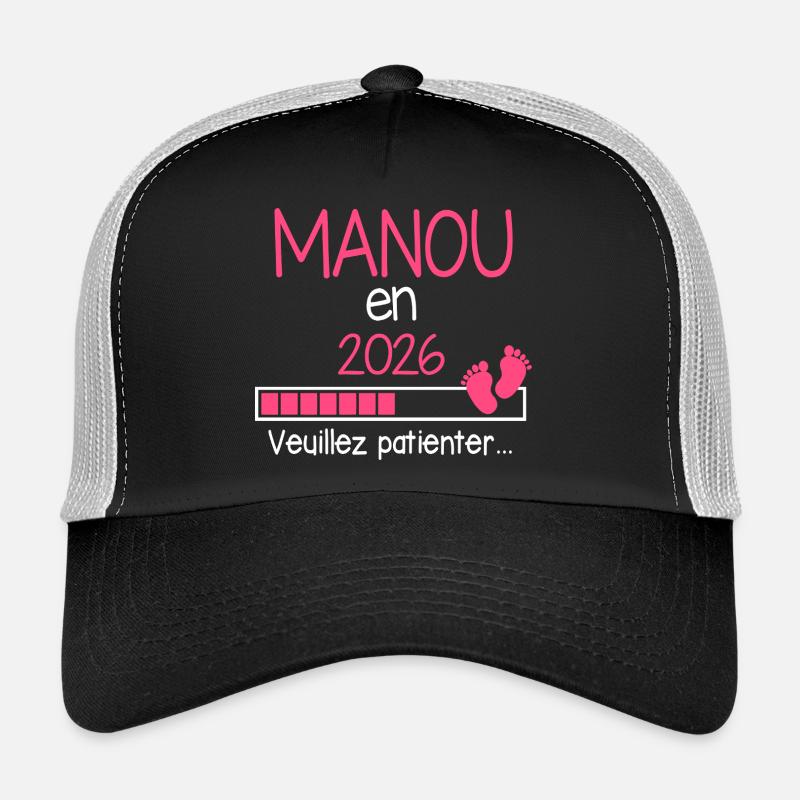 Manou in 2026 Geschenkankündigung zukünftige Großmutter - Trucker Cap - Schwarz/Steingrau