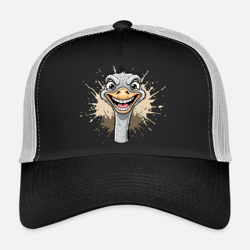 Fröhlicher Strauß Cartoon Spritzer Trucker Cap