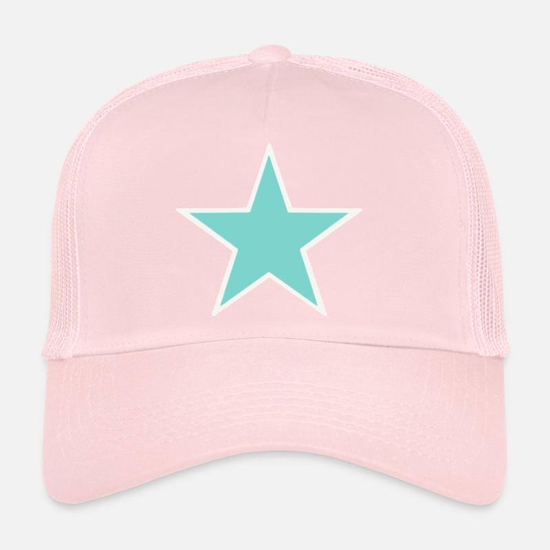 Turquoise star with white border Trucker Cap