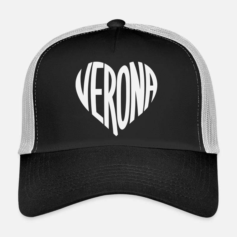 Typographie du cœur de Vérone Casquette trucker 