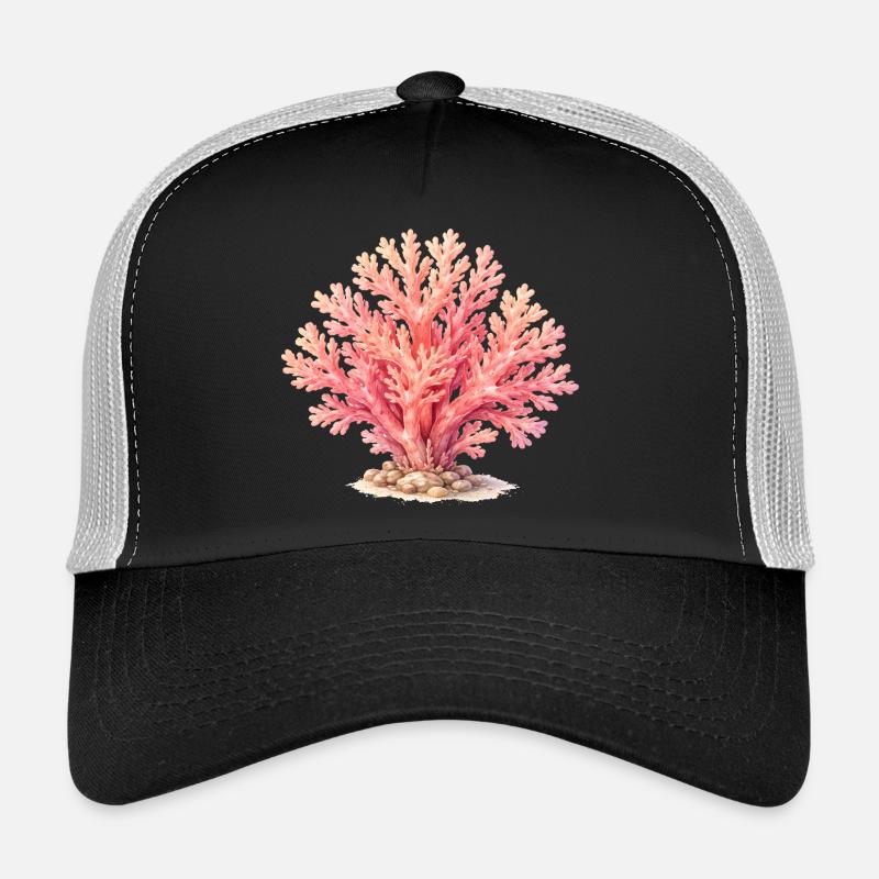 Illustration de corail rose Casquette trucker 