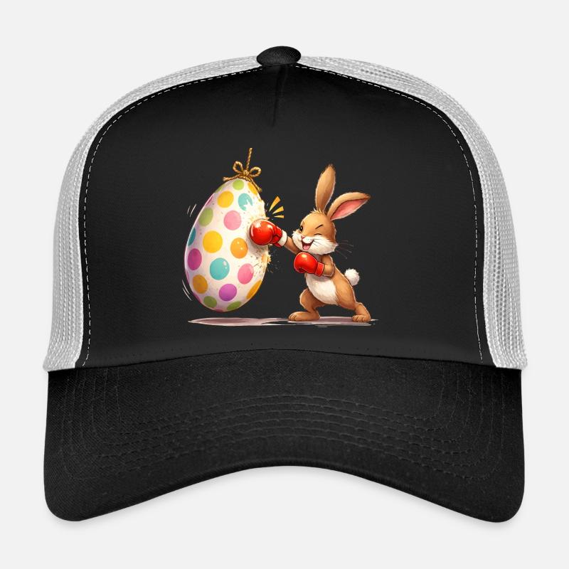 Boxender Osterhase mit Osterei-Boxsack  Trucker Cap