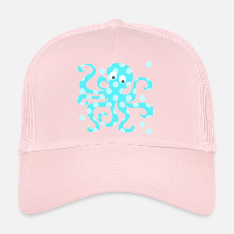 Poulpe Calamar Points Points Bestioles Animal marin comique Casquette trucker 
