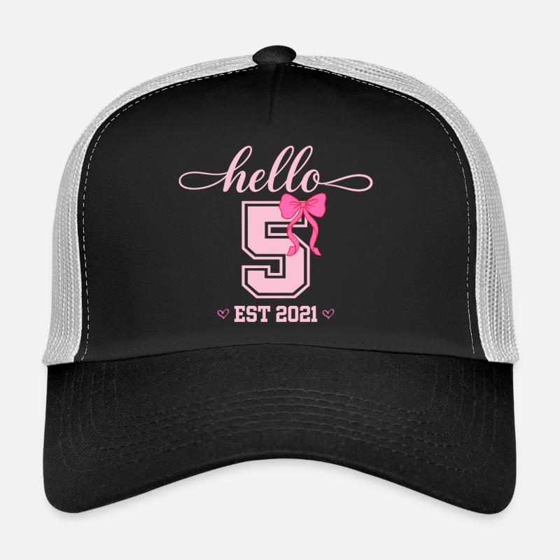 Hello 5 Est 2021 Mädchen Geburtstag Design Trucker Cap
