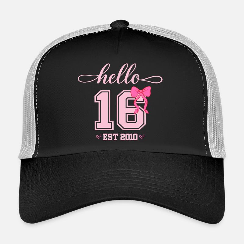 Hello 16 Est 2010 Mädchen Geburtstag Design Trucker Cap